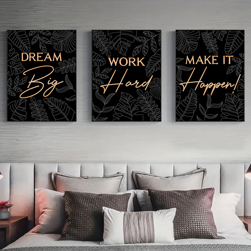 Home Office Room Inspiration - Citazioni ispiratrici moderne su tela Stampa