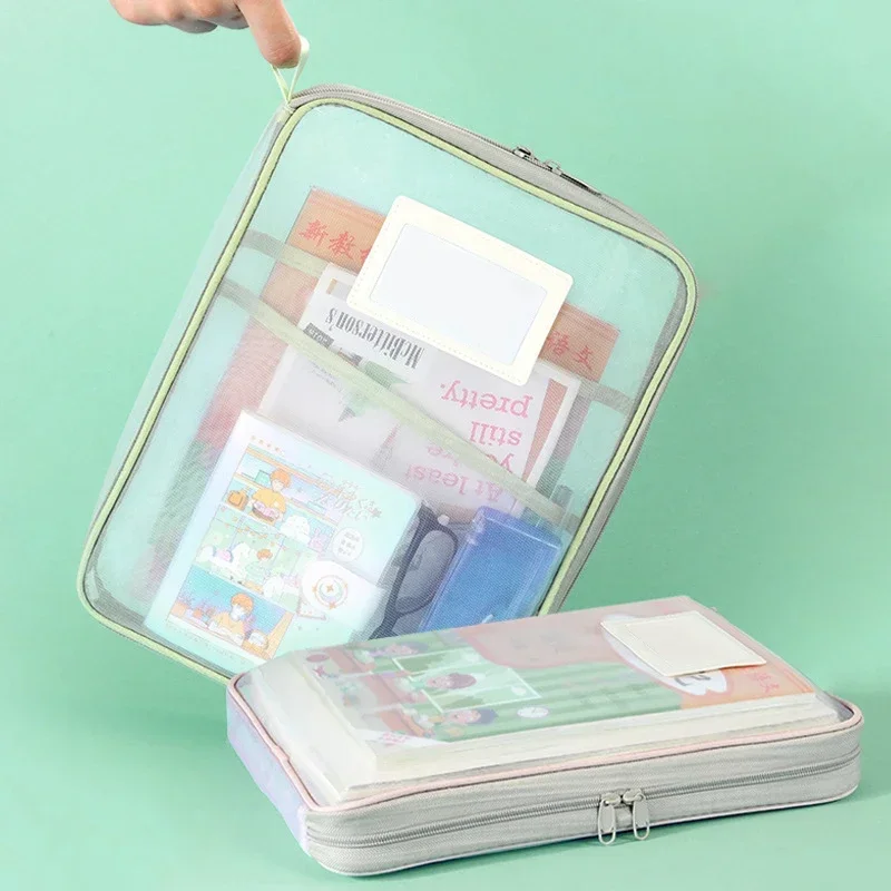 Document Scanner Portable - Borsa Portadocumenti in Rete Trasparente A4