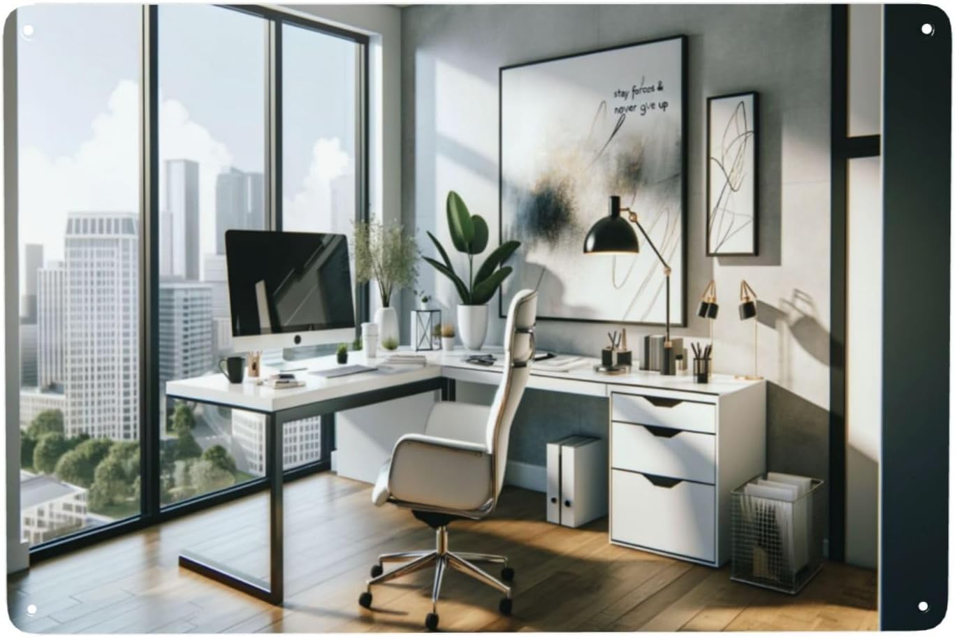 Home Office Room Inspiration - Insegne in metallo dal design moderno
